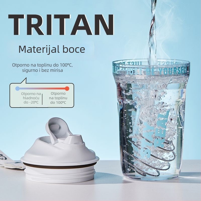 Tritan proteinski shaker za sport – boca za vodu za muškarce i žene, miješalica, otporna na visoke temperature