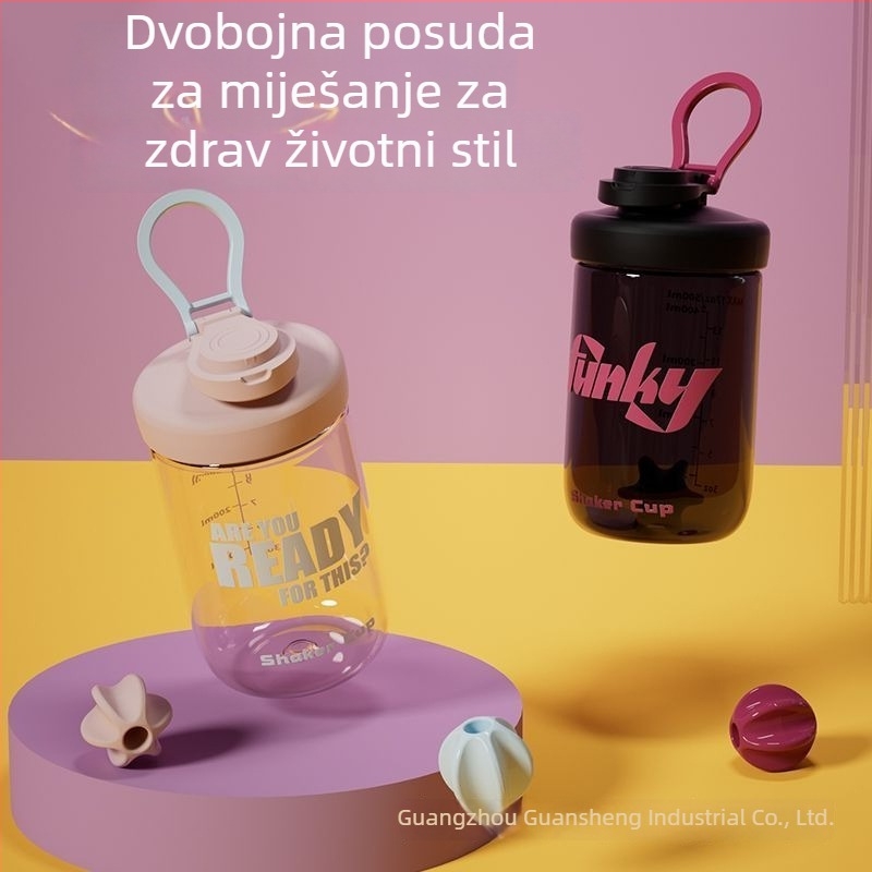 400 ml prijenosni šejker za fitness, bez propuštanja, šejker za proteine u prahu, posuda za miješanje s prehrambenom kvalitetom