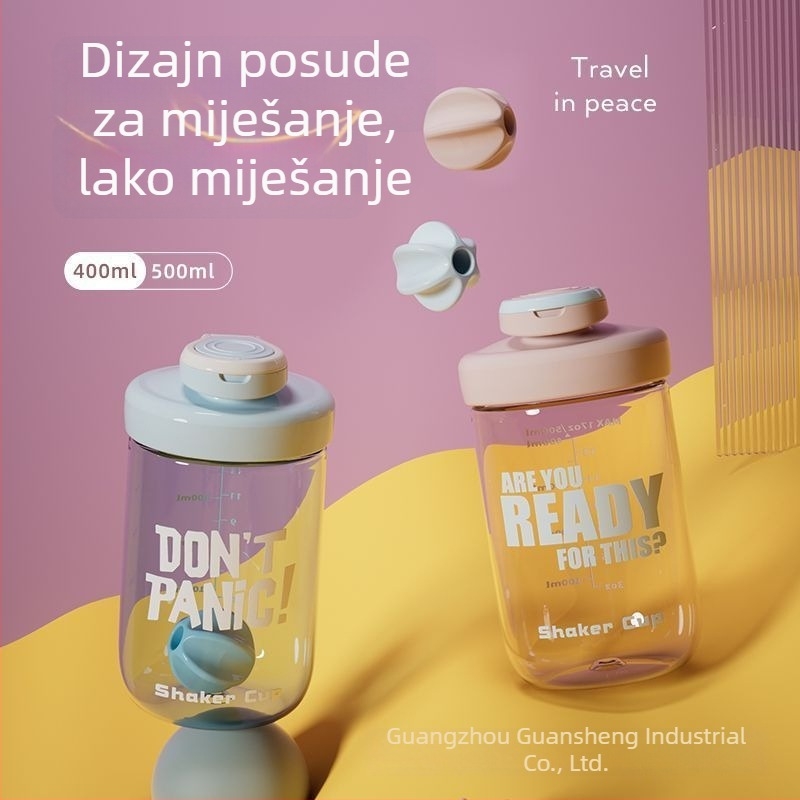 400 ml prijenosni šejker za fitness, bez propuštanja, šejker za proteine u prahu, posuda za miješanje s prehrambenom kvalitetom