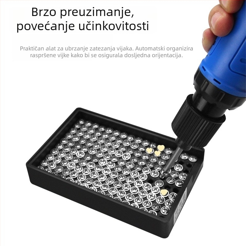 ESD pločica za vijake, crna, kvadratna, plastična kutija za pohranu