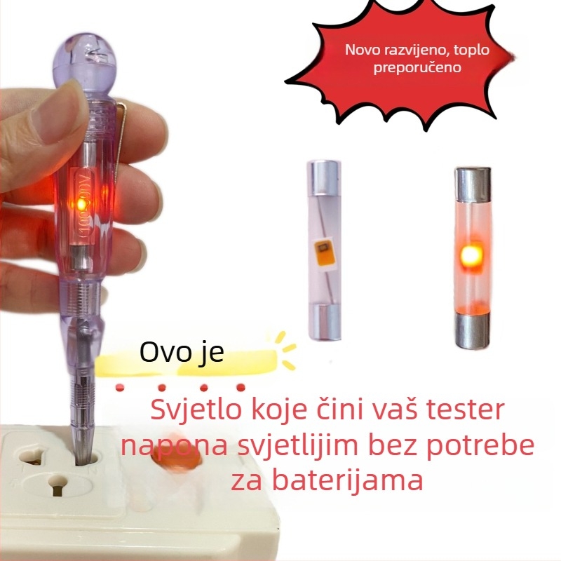 Visoko svijetleći LED pasivni tester napona s neonskim indikatorom