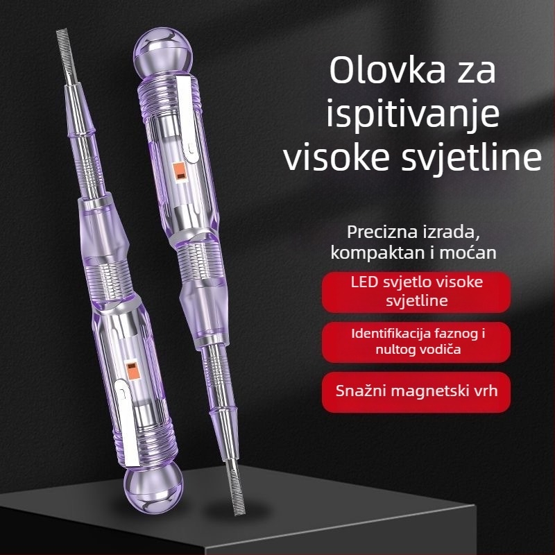 Visoko svijetleći LED pasivni tester napona s neonskim indikatorom