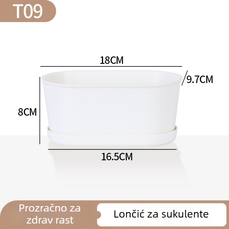 Minimalistički plastični lonac za sukulente s dizajnom krugova rasta, izdržljiv za dom i ured