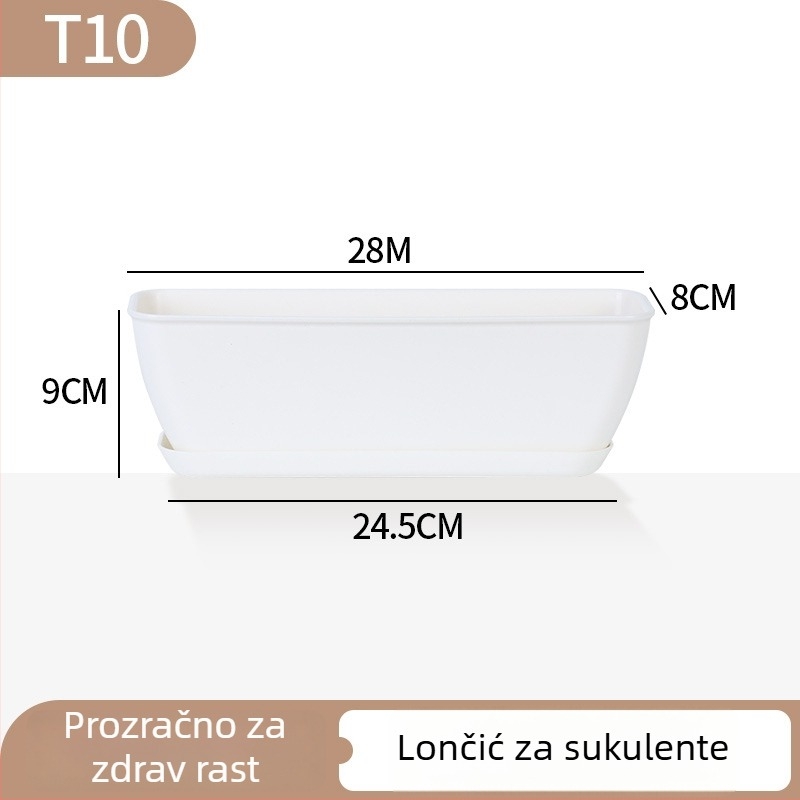 Minimalistički plastični lonac za sukulente s dizajnom krugova rasta, izdržljiv za dom i ured