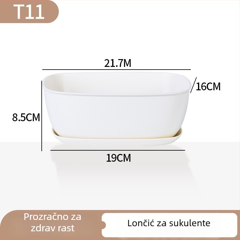 Minimalistički plastični lonac za sukulente s dizajnom krugova rasta, izdržljiv za dom i ured