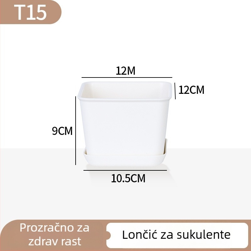 Minimalistički plastični lonac za sukulente s dizajnom krugova rasta, izdržljiv za dom i ured