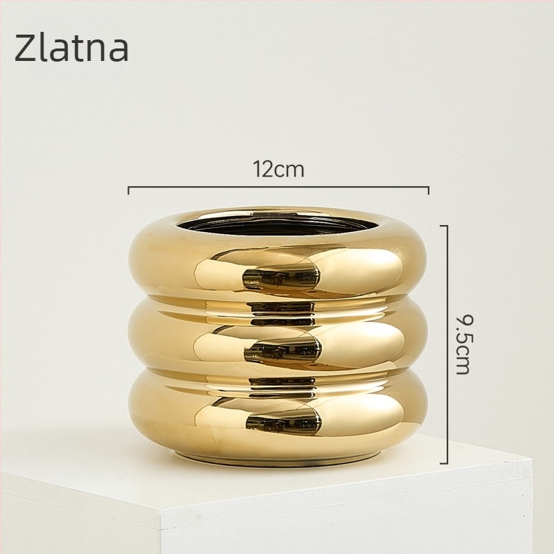 Kreativni keramički cvjetnjak u macaronskim bojama, donutskog oblika, za Phalaenopsis i sukulente, nordijski minimalistički stil.