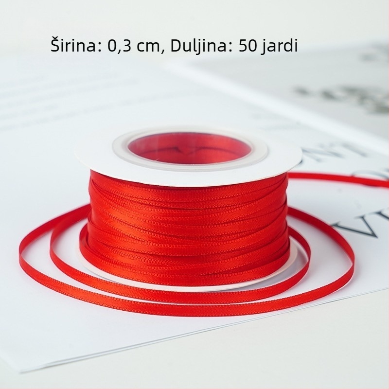 0,3 cm tanke trake, dekoracije za torte, pakiranje darova, satenske vrpce za DIY pečenje