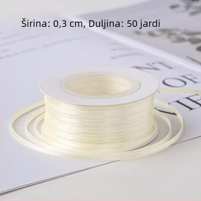0,3 cm tanke trake, dekoracije za torte, pakiranje darova, satenske vrpce za DIY pečenje