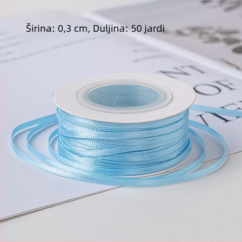 0,3 cm tanke trake, dekoracije za torte, pakiranje darova, satenske vrpce za DIY pečenje