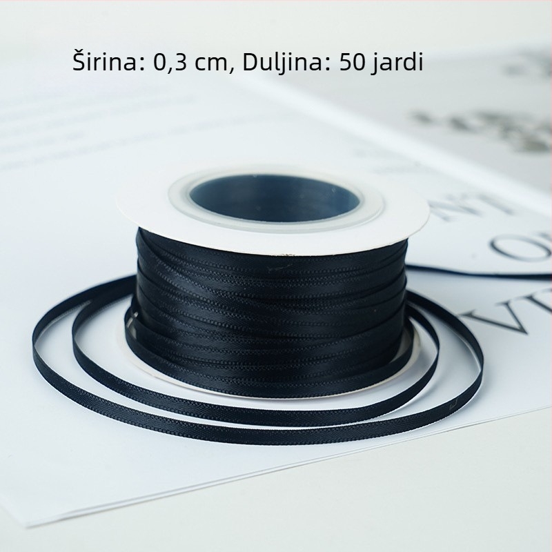 0,3 cm tanke trake, dekoracije za torte, pakiranje darova, satenske vrpce za DIY pečenje