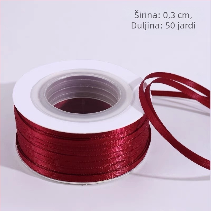 0,3 cm tanke trake, dekoracije za torte, pakiranje darova, satenske vrpce za DIY pečenje
