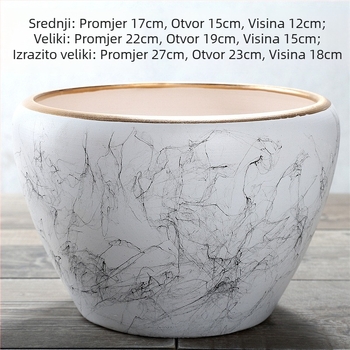 Izuzetno velik keramički lonac za biljke, nordskog stila, za unutarnje i vanjske prostore, za money tree i pothos