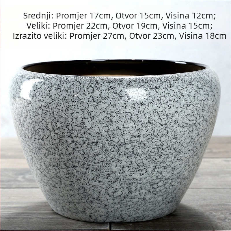 Izuzetno velik keramički lonac za biljke, nordskog stila, za unutarnje i vanjske prostore, za money tree i pothos
