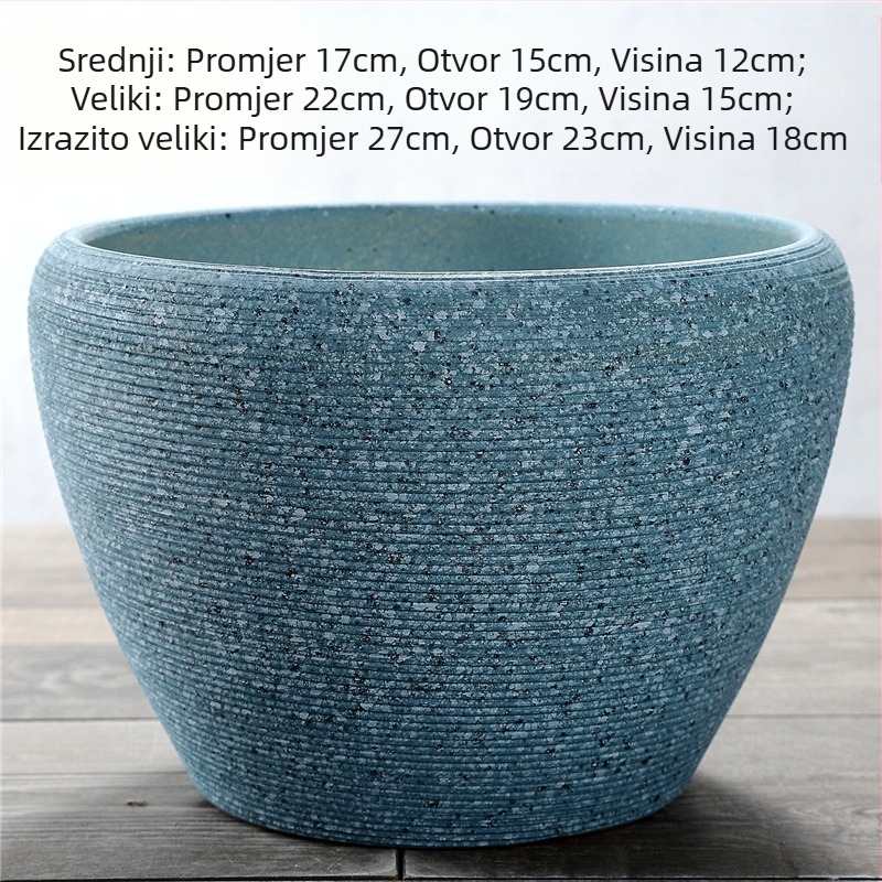 Izuzetno velik keramički lonac za biljke, nordskog stila, za unutarnje i vanjske prostore, za money tree i pothos