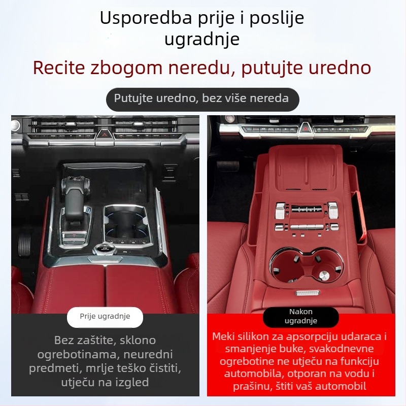 Silikonska središnja konzolna podloga za pohranu Tank 400 Hi4T/Hi4Z — podloška za ručicu mjenjača i držač čaša