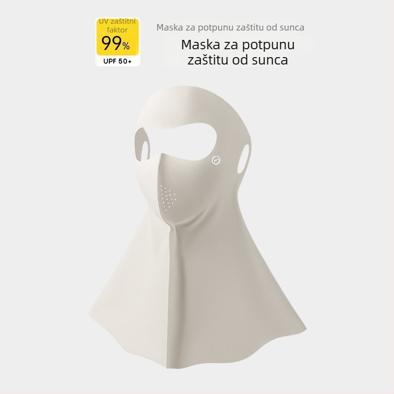 UV zaštitna maska, tanka, lagana i prozračna od Ice Silk, potpuno prekrivanje lica, minimalistički stil