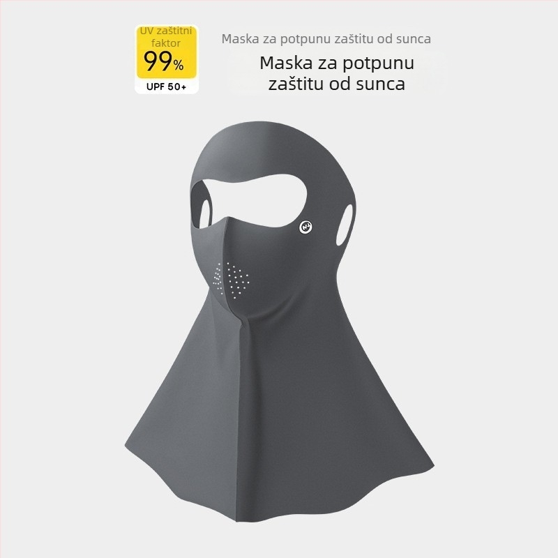 UV zaštitna maska, tanka, lagana i prozračna od Ice Silk, potpuno prekrivanje lica, minimalistički stil