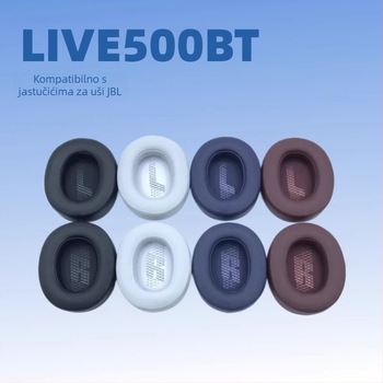 Kožna futrola za JBL Live 500BT slušalice s pjenastim poklopcima, jastučićima za uši i kapicama za uši