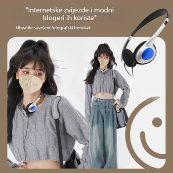 Retro kabelske slušalice za nošenje na glavi, rekvizit za fotografiju u japanskom stilu, univerzalno kompatibilno s mobitelima i računalima