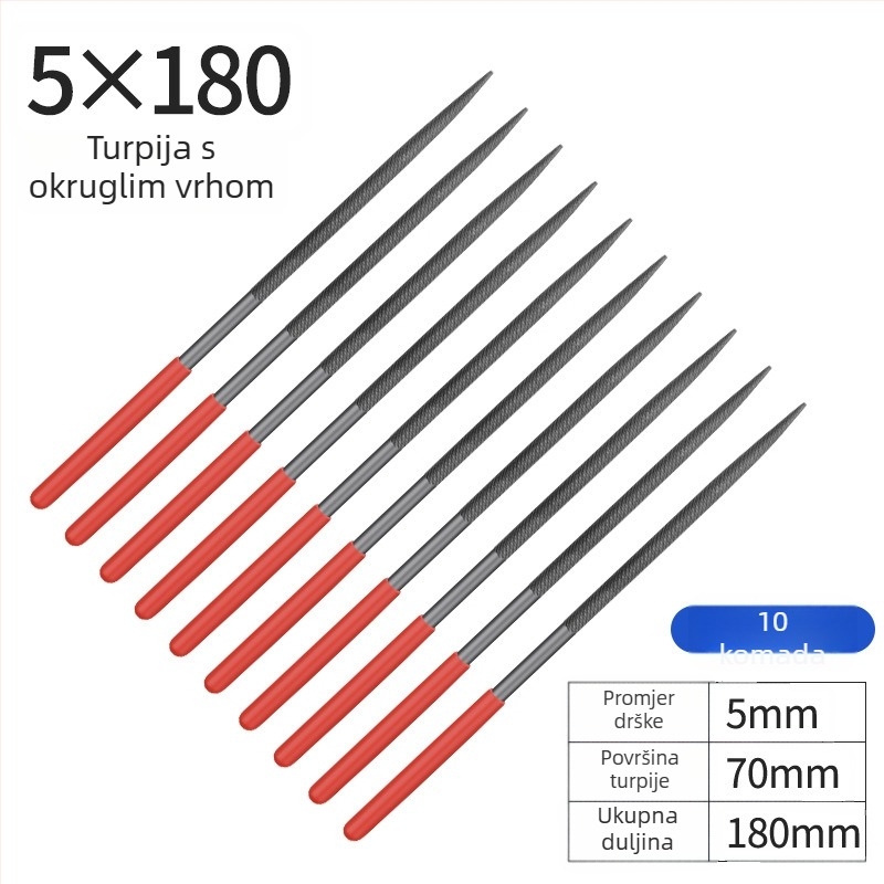 Set metalnih fajlova od legiranog čelika, veličine 3×140 mm, 4×160 mm, 5×180 mm – ručni fajlovi za drvo i metal