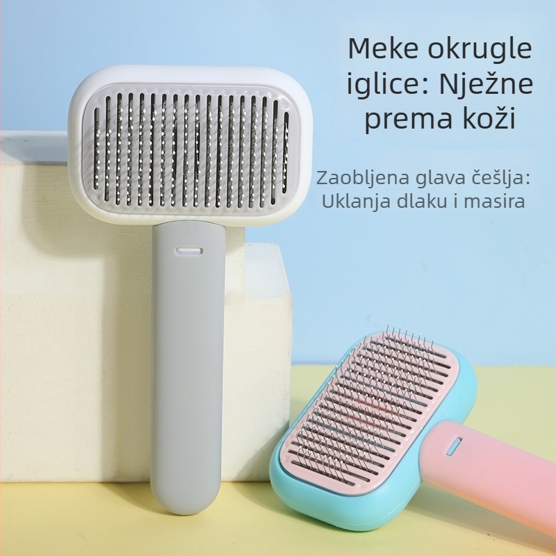 Čelični češalj s iglicama za kućne ljubimce — masažni češalj za uklanjanje otpale dlake, za mačke i pse