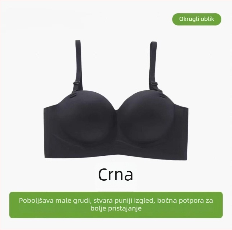 Roza bezšivni push-up grudnjak bez naramenica, 3/4 košarica, dvostruki način nošenja