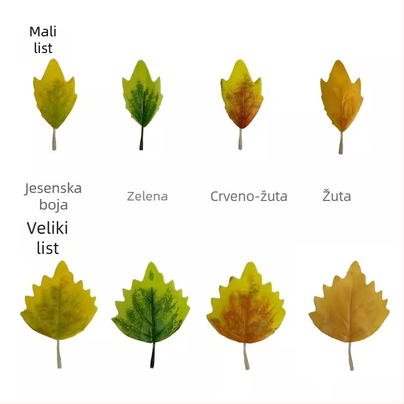 Umjetni list Populus euphratica za unutarnju dekoraciju – jedan list