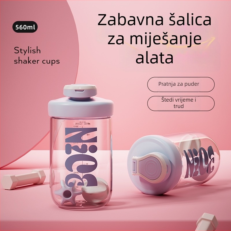 Plastična sportska shaker boca, velikog kapaciteta, novi model 2025, za proteinske napitke, s mjernom skalom