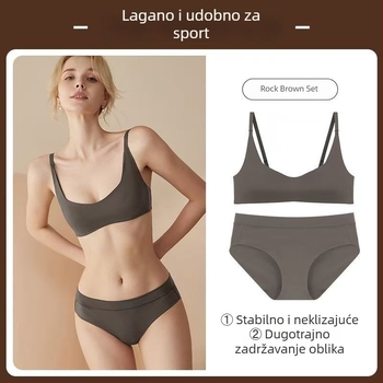 Korejskog stila bešavni grudnjak za žene, tanak kroj, mali bust, push-up, kvadratni izrez, jednostavan, lagan sportski top