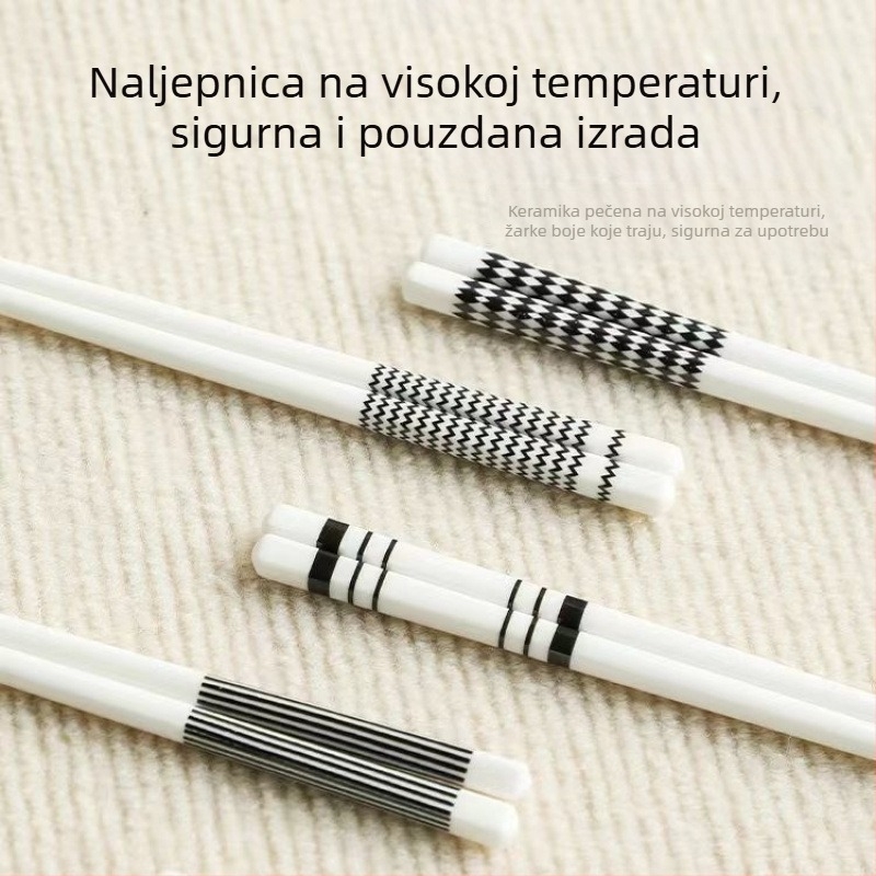 Keramičke sklopive štapiće za kućnu upotrebu — pojedinačno korištenje, po jedan štapić po osobi, premium posuđe