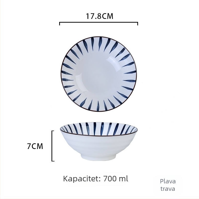 Japanski stil porcelanskog posuđa: zdjele za juhu i rezance te tanjuri