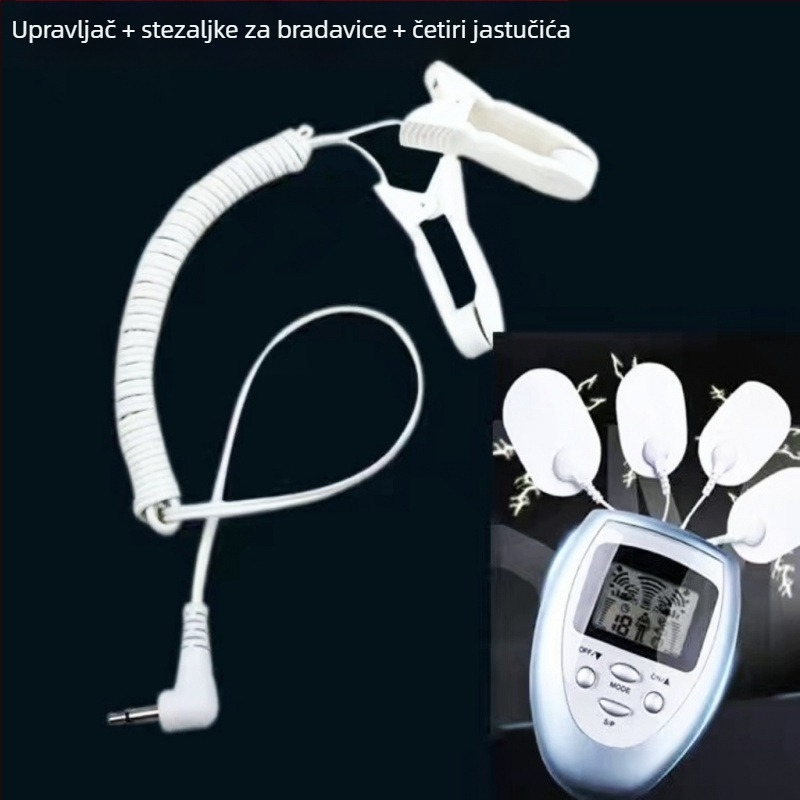 Električni šok masažni uređaj za muškarce i žene, kliješta za bradavice, stimulacija dojki, BDSM igračka