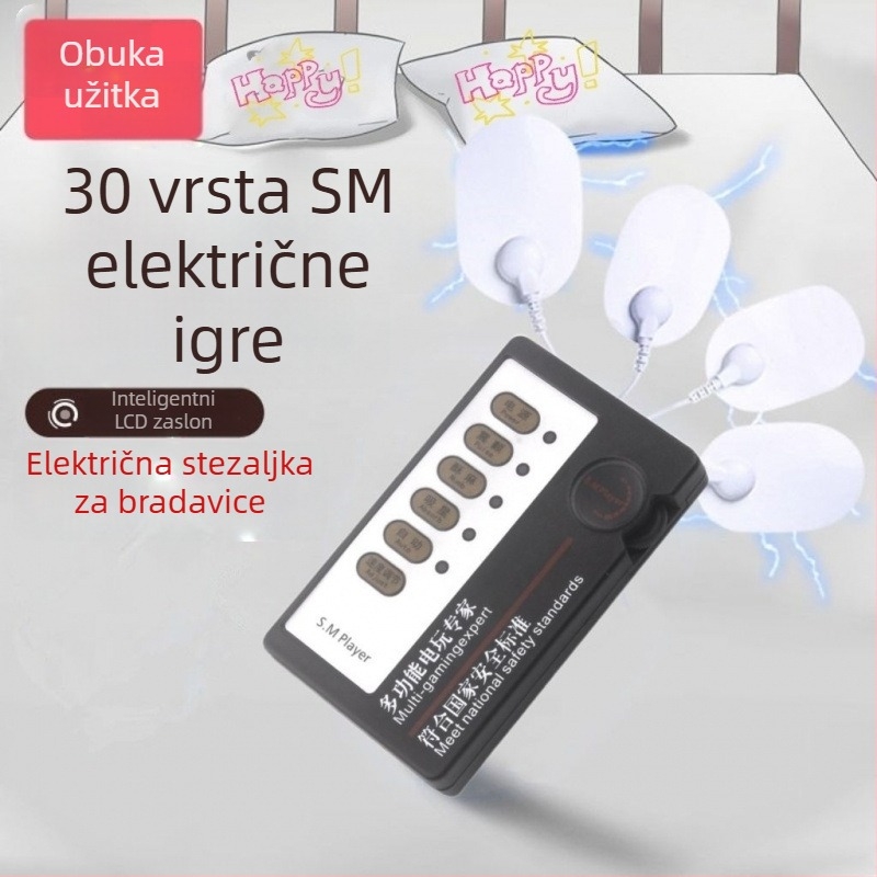 Električni šok masažni uređaj za muškarce i žene, kliješta za bradavice, stimulacija dojki, BDSM igračka