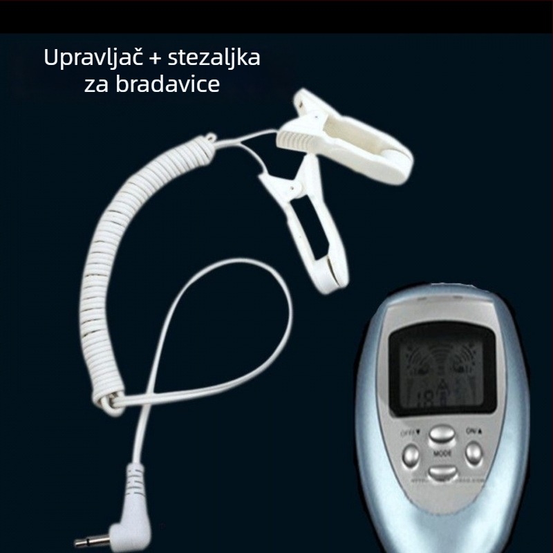Električni šok masažni uređaj za muškarce i žene, kliješta za bradavice, stimulacija dojki, BDSM igračka