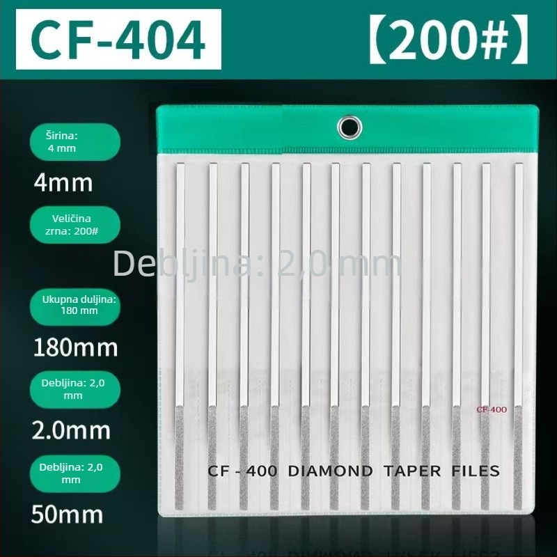 Dijamantni set ravnih i nagibnih pilnika CF-400 za oblikovanje kalupa