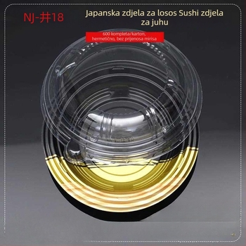 Jednokratne zdjele s lososom za sushi, okrugla kutija za ručak, za hladne rezance i juhu, pakiranje za dostavu, 50 kom.