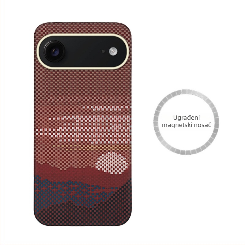 Futrola za mobitel na veliko za Apple iPhone Air, magnetska Kevlar-aramid futrola s lychee uzorkom, visokokvalitetni dizajn