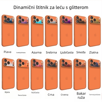 Fólia za zaštitu leće za iPhone 17 Pro Max s dinamičkim sjajem i bazom od tekućeg pijeska, integrirani zaštitnik leće