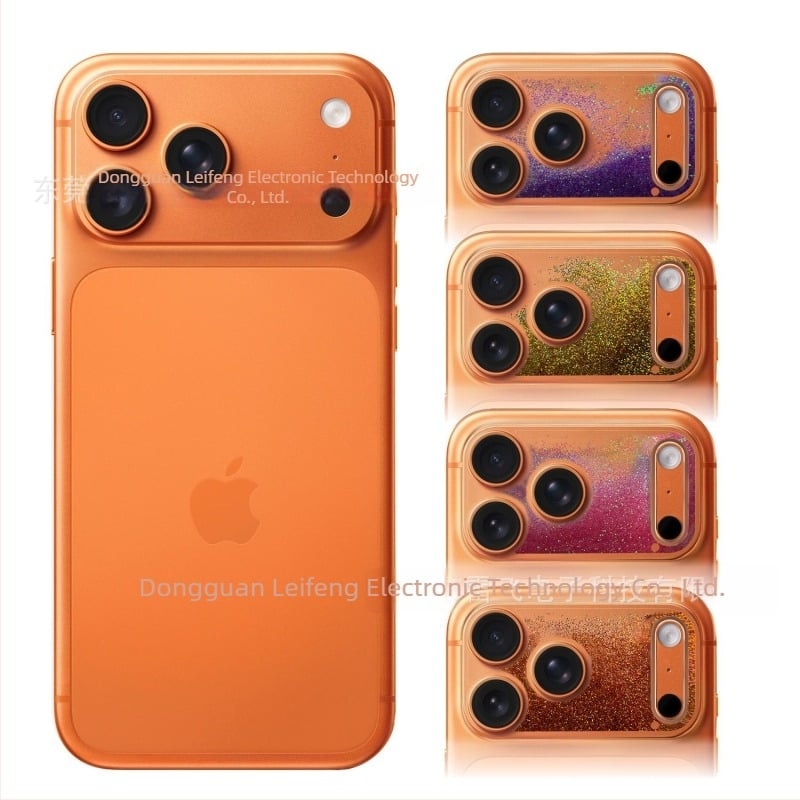 Fólia za zaštitu leće za iPhone 17 Pro Max s dinamičkim sjajem i bazom od tekućeg pijeska, integrirani zaštitnik leće