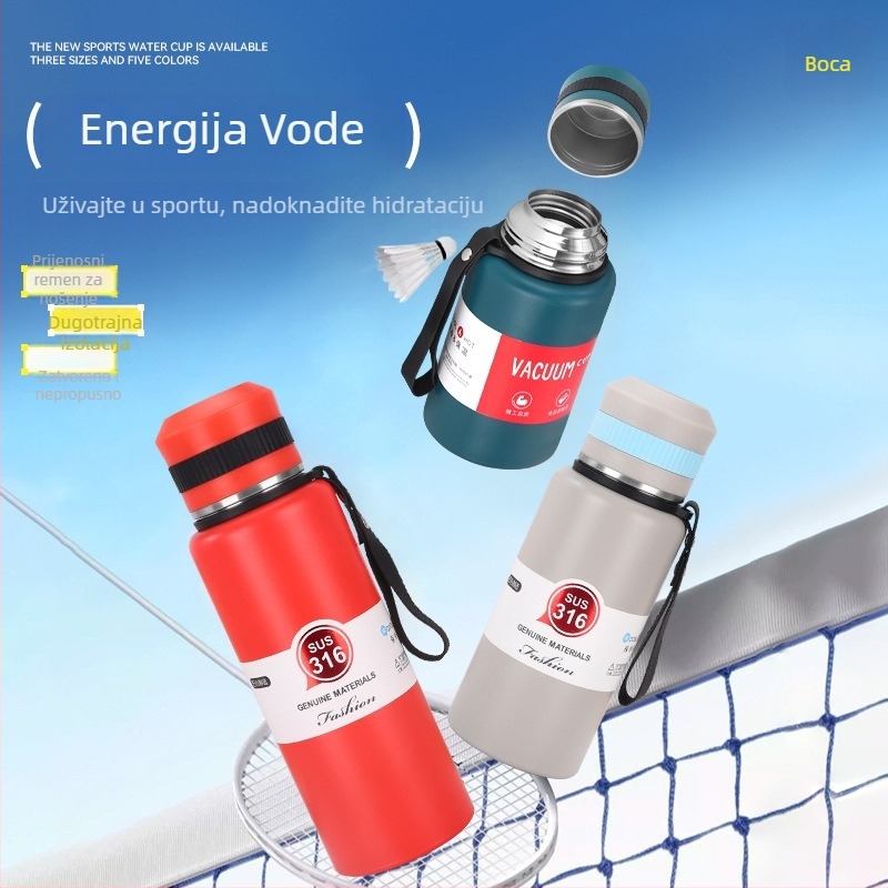 Mashi Sling Pot 316 inox termosica s remenom – prenosna za automobil i vanjske aktivnosti