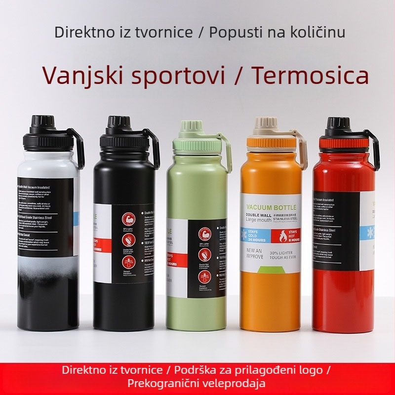 Termos od 304 nehrđajućeg čelika s vakuumskom izolacijom, za sport na otvorenom, prijenosno, velika kapaciteta
