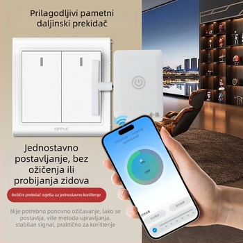 Bluetooth daljinski prekidač za svjetlo s upravljanjem putem mobilne aplikacije — pametan kontroler za unutarnju upotrebu