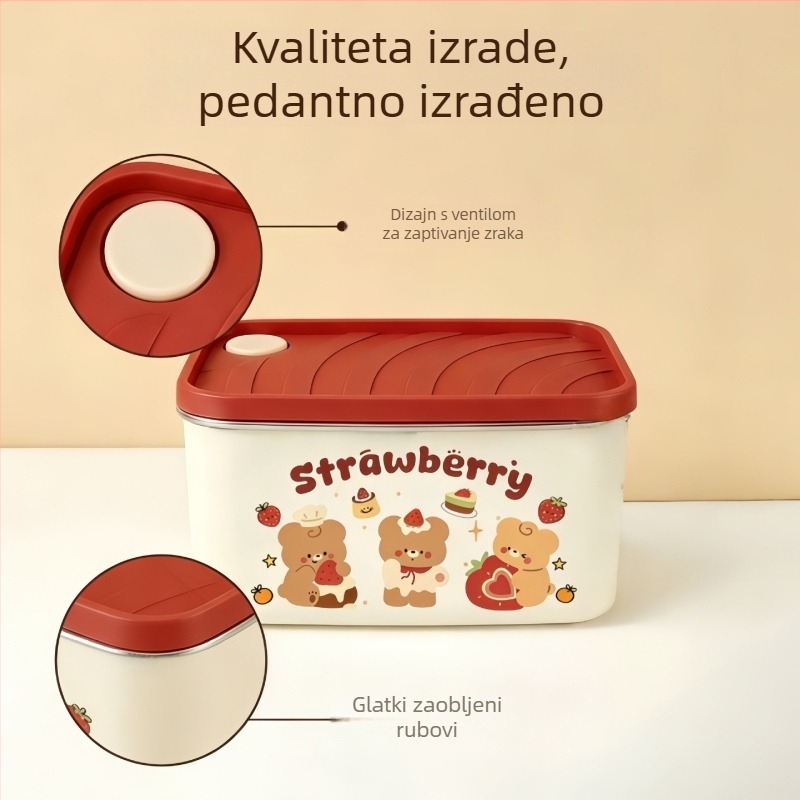 Kutija za ručak od nehrđajućeg čelika s poklopcem, kućna kutija za skladištenje hrane, kutija za ručak za uredske zaposlenike, debeći stolni spremnik za skladištenje