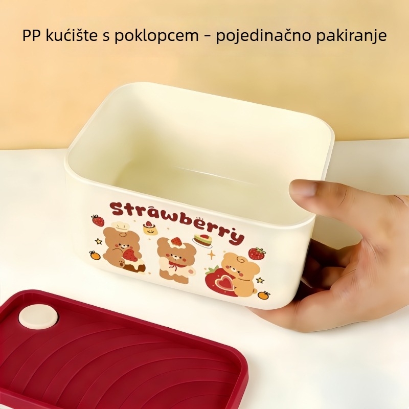 Kutija za ručak od nehrđajućeg čelika s poklopcem, kućna kutija za skladištenje hrane, kutija za ručak za uredske zaposlenike, debeći stolni spremnik za skladištenje