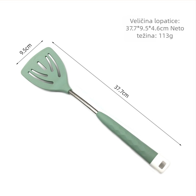 Silikonski set kuhinjskih alata za kuhanje, neprijanjiva špatula i jušna žlica, 6-dijelni set