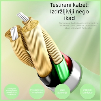 Kabel za punjenje od tekućeg silikona s konektorima Lightning, USB-C i Micro USB za brzo punjenje