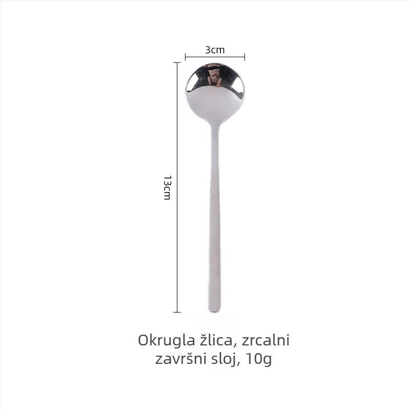 304 nehrđajući čelik žličica za kavu s dugim drškom, mala okrugla žličica, zlatna mini žličica za desert i miješanje mlijeka i čaja