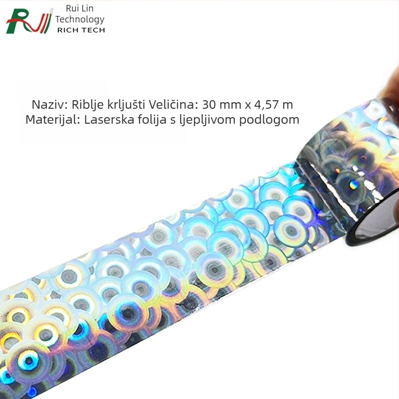 DIY laserska reflektirajuća traka u sjajnoj srebrnoj boji za vjenčane ukrase, pakiranje kutija za poklone, akrilni rub, laserski film i papir