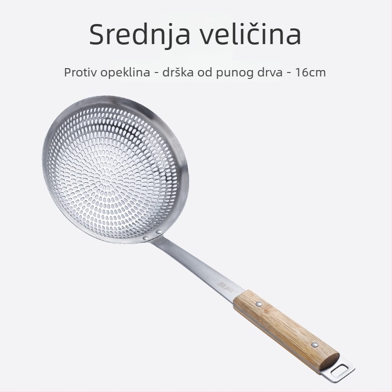 Lopatica-cjedilo od nehrđajućeg čelika 304, velika, za rezance, dumplings, vruću juhu i prženje